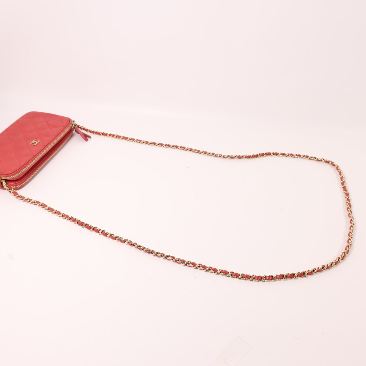 Chanel CC GHW Chain Shoulder Bag - Pink, Calfskin Leather- מגיע עם כרטיס