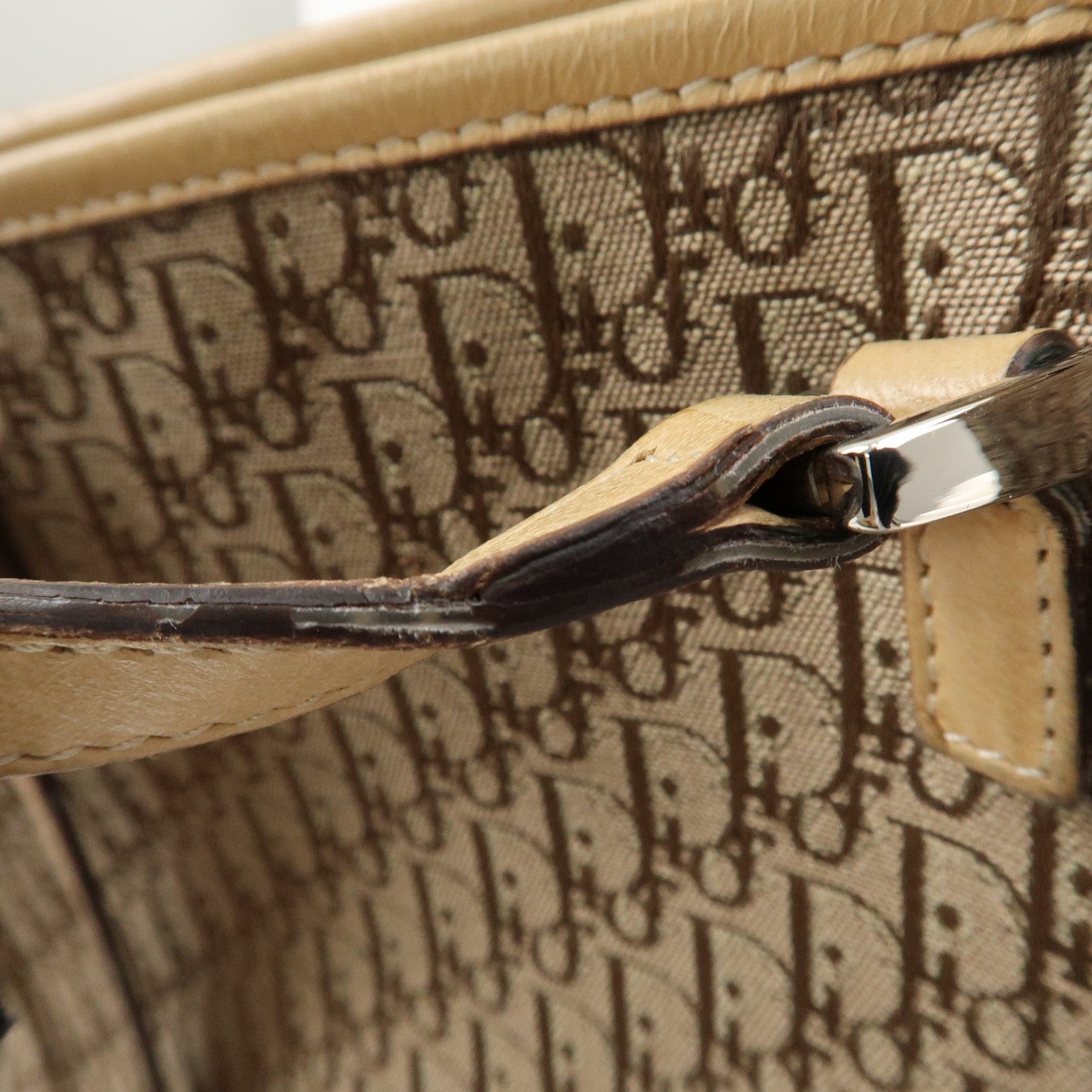 Christian Dior Trotter Tote Bag - Beige, Canvas