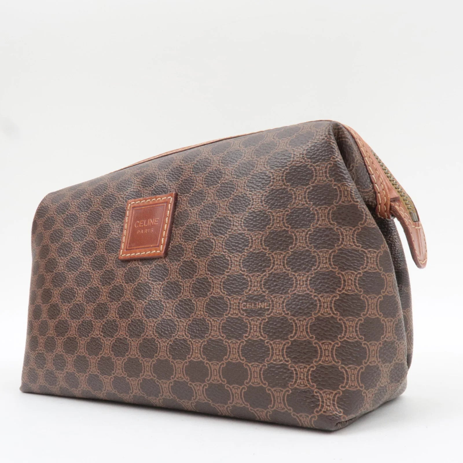 Celine Macadam Cosmetic Pouch - Brown, PVC Leather