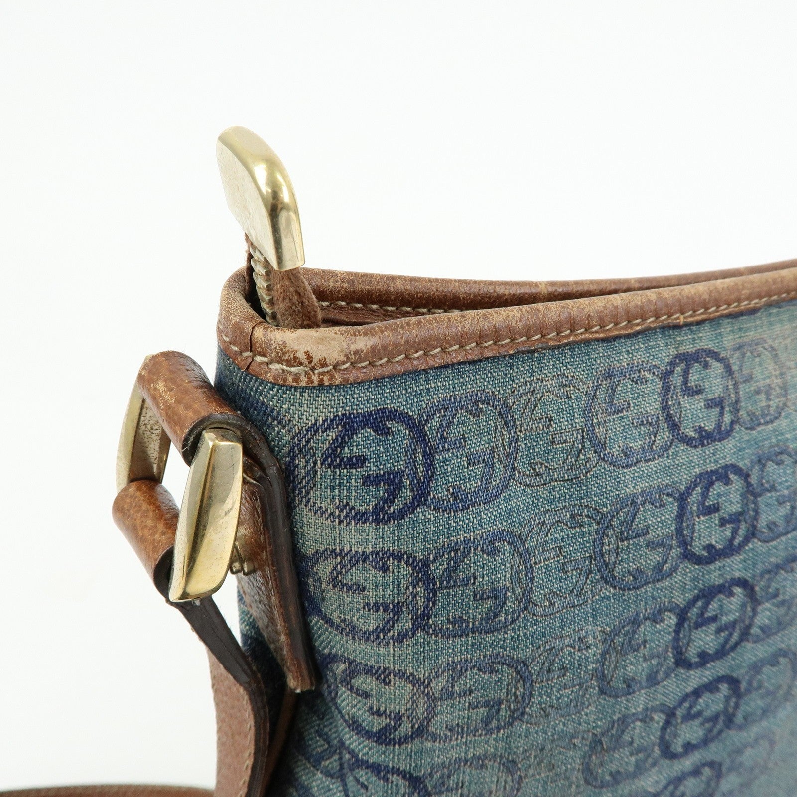 Gucci Abbey Crossbody Bag - Navy, Denim and Leather