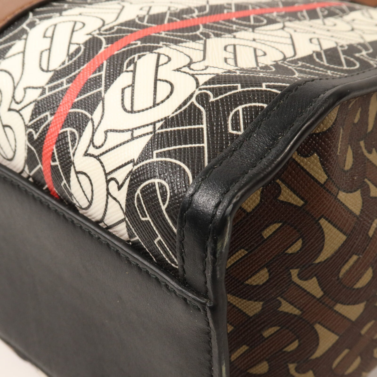 Burberry GHW Tote Bag - Brown/Black/White, PVC Coated Canvas