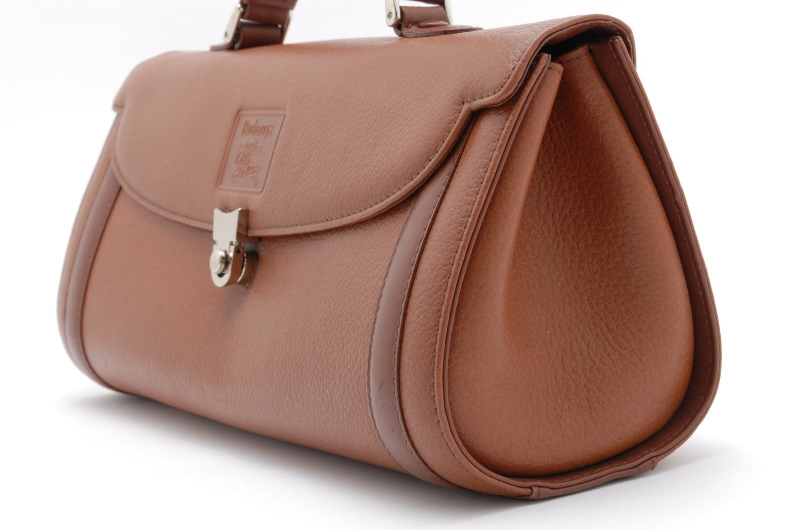 Burberry Burberrys Top Handel Handbag - Brown, Leather