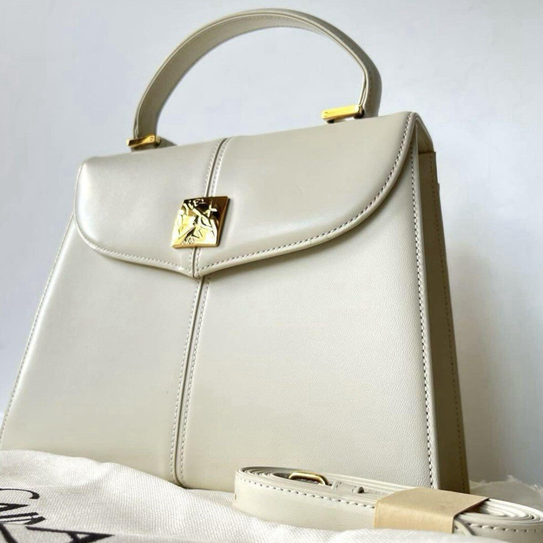 Saint Laurent Shoulder 2Way Hand Tote Bag - White, Leather