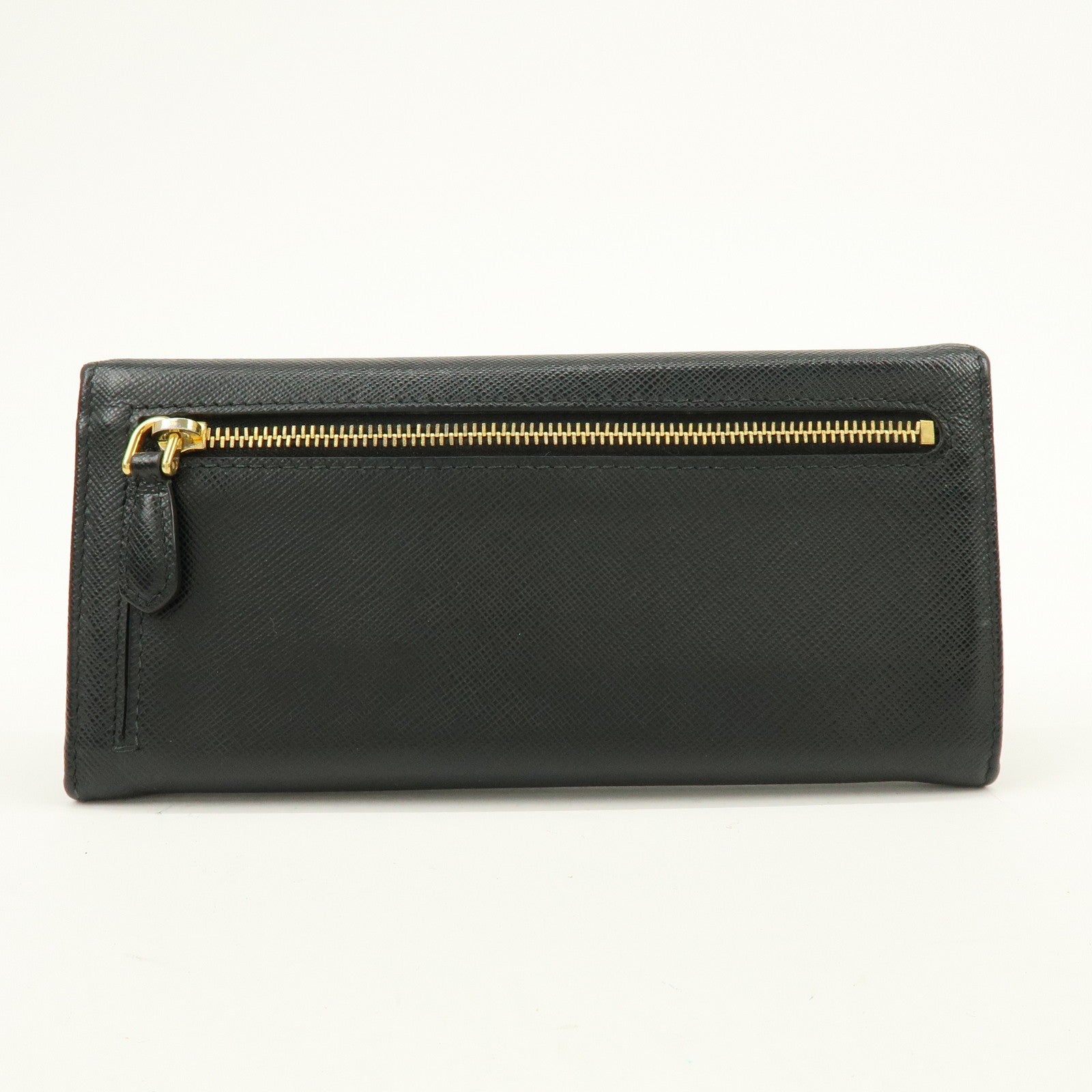 Prada Triangle Logo Wallet - Black, Saffiano Leather