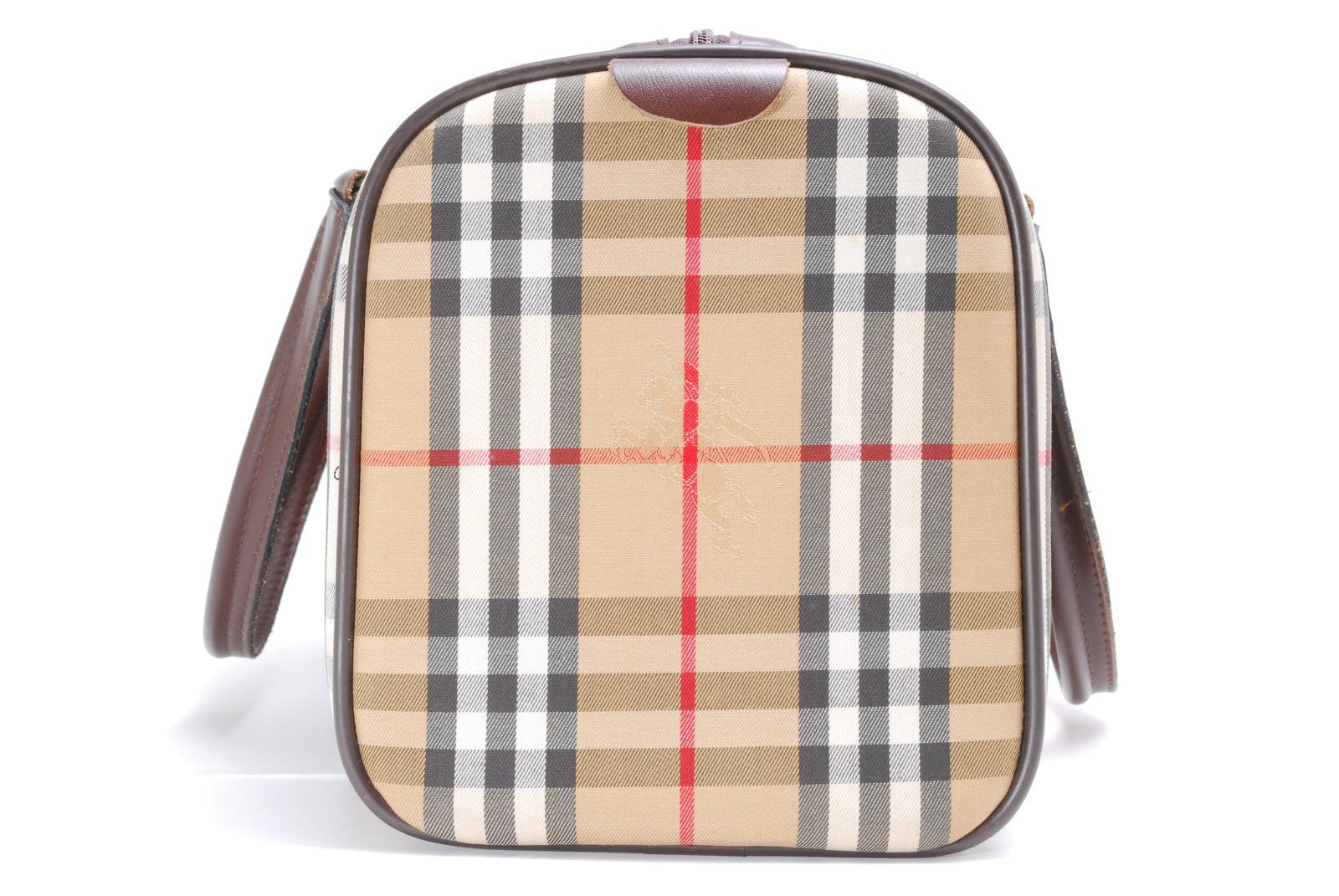 Burberry Nova Check Shadow Horse Boston Bag - Brown, Canvas