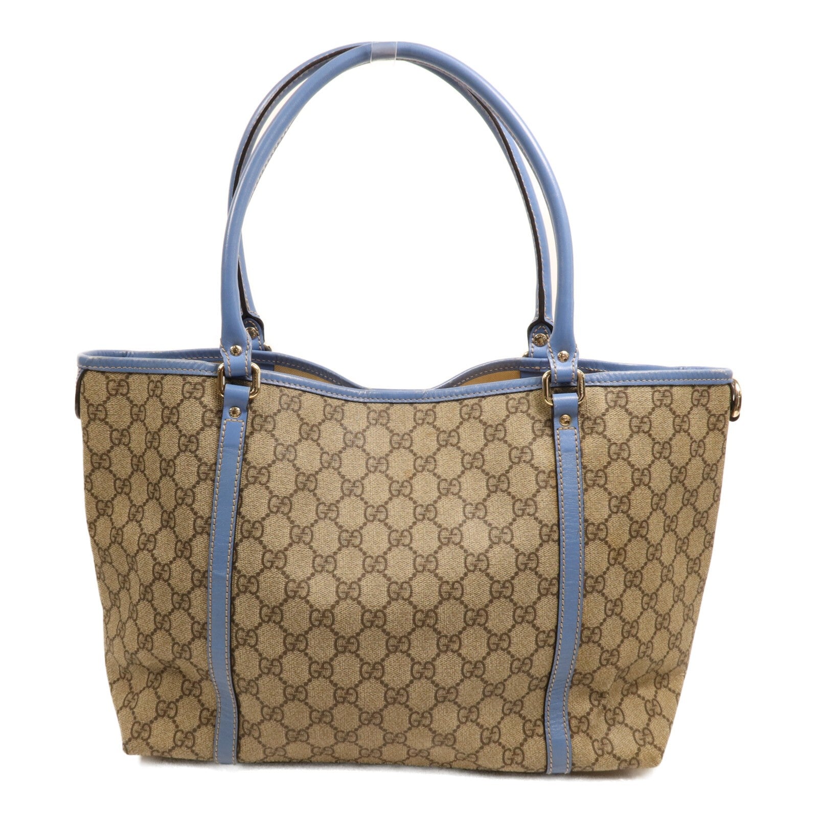 Gucci GHW GG Supreme Medium Joy Tote Bag - Brown/Blue, Coated Canvas