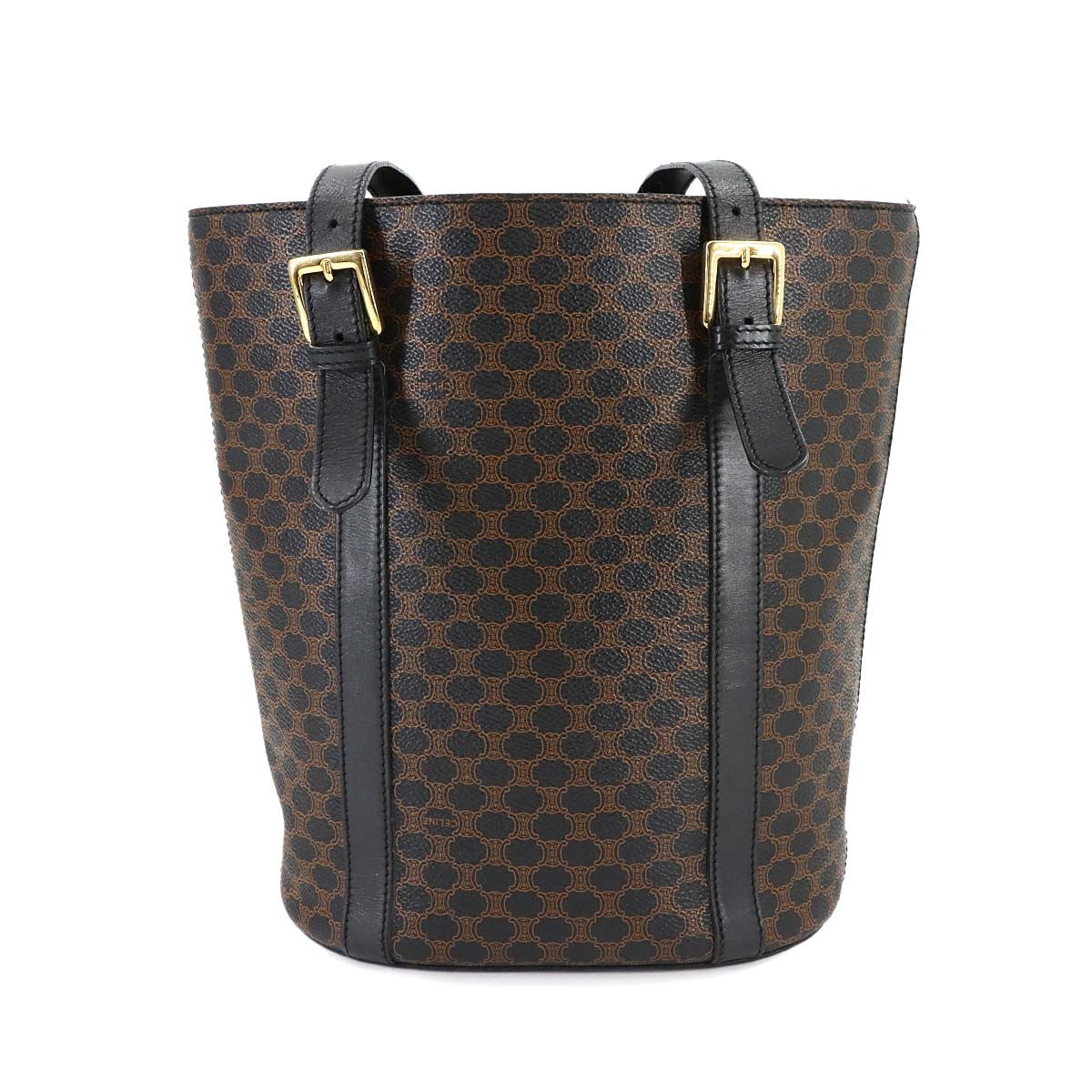 Celine Macadam Shoulder Bag - Black and Brown, PVC and Leather