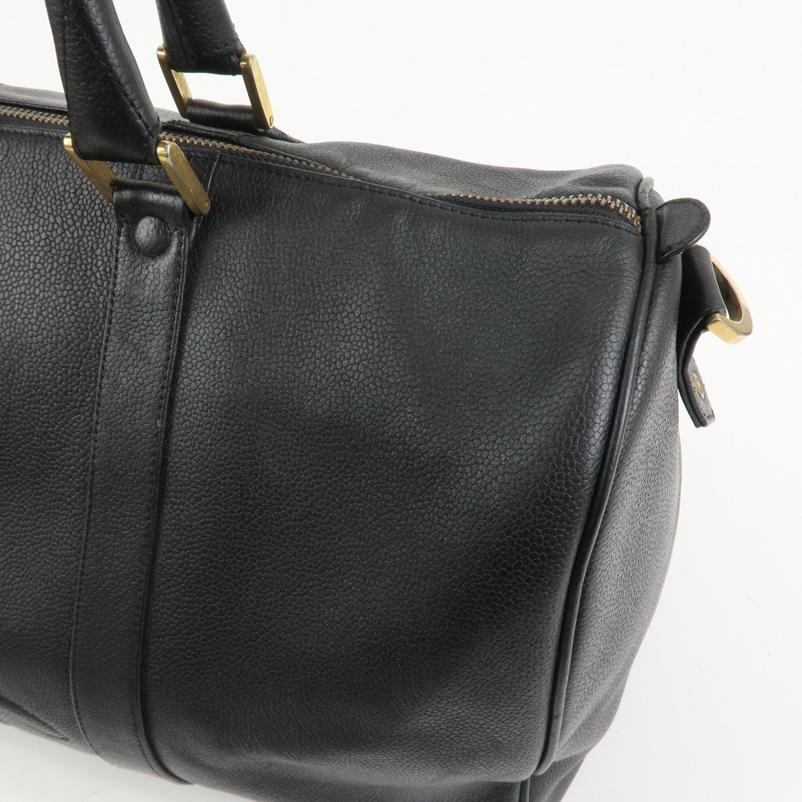 Chanel Coco Mark Caviarskin Boston Bag - Black, Leather