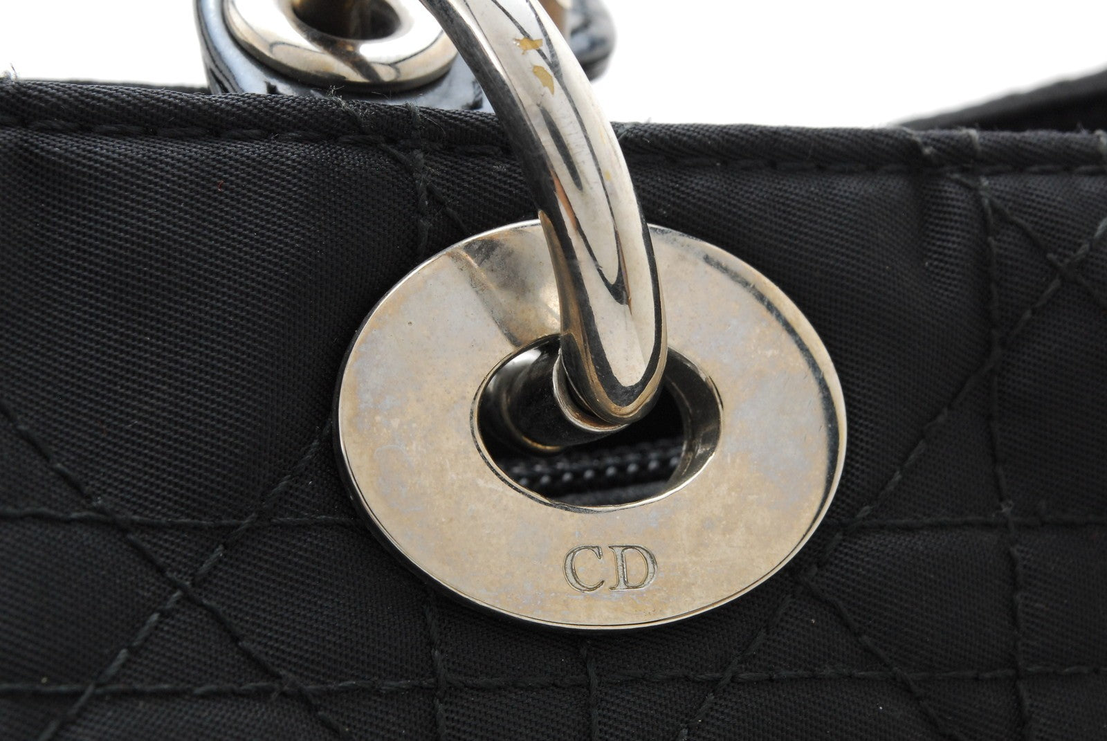Christian Dior Lady Dior Tote Hand Bag - Black, Nylon