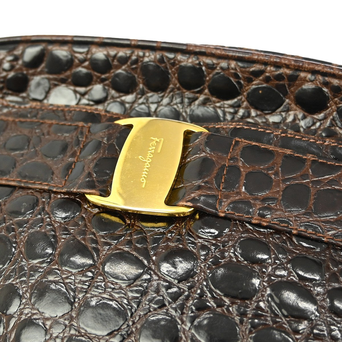 Salvatore Ferragamo Vara Shoulder Bag - Brown, Leather