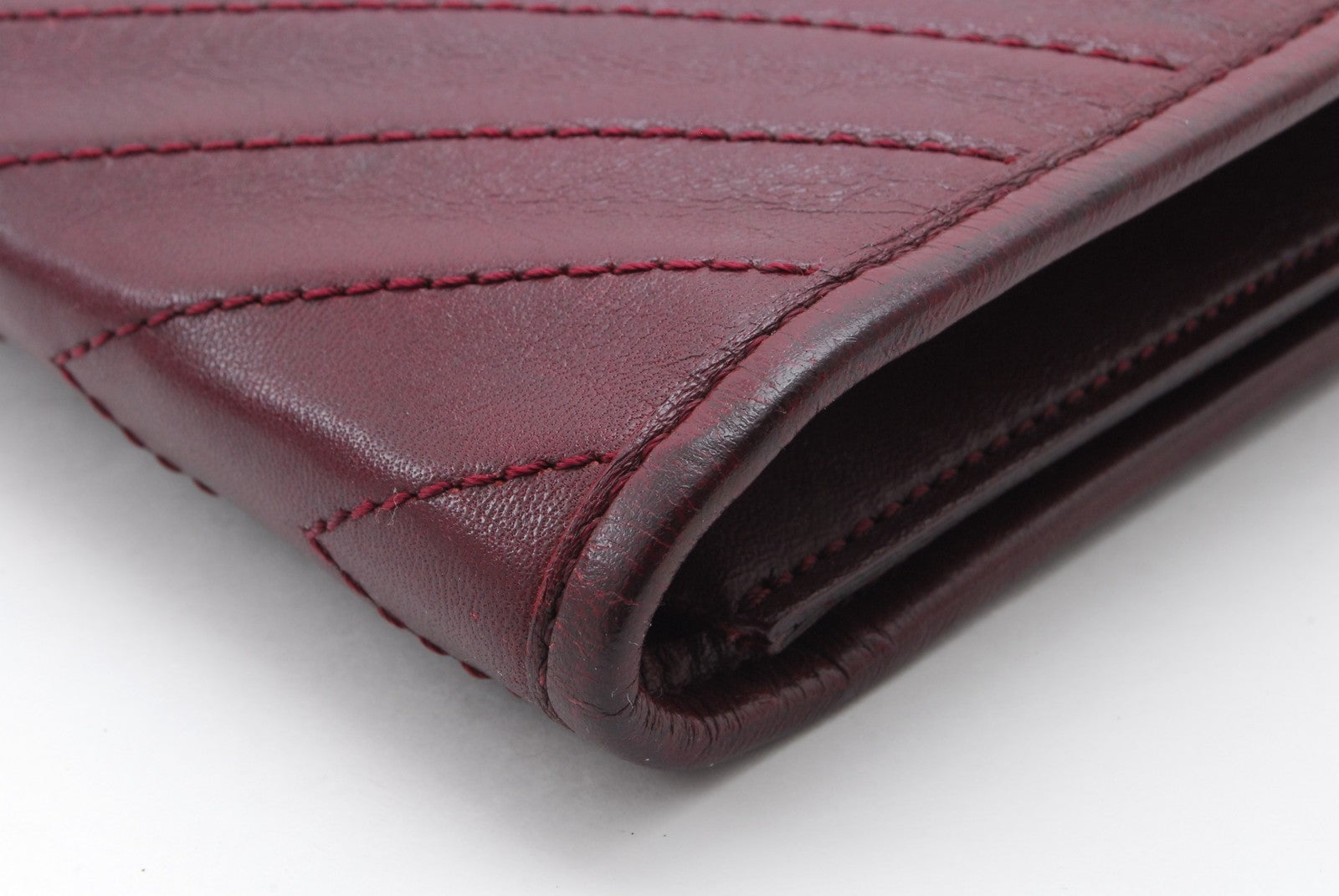 Saint Laurent Yves Clutch Bag - Red Bordeaux, Leather