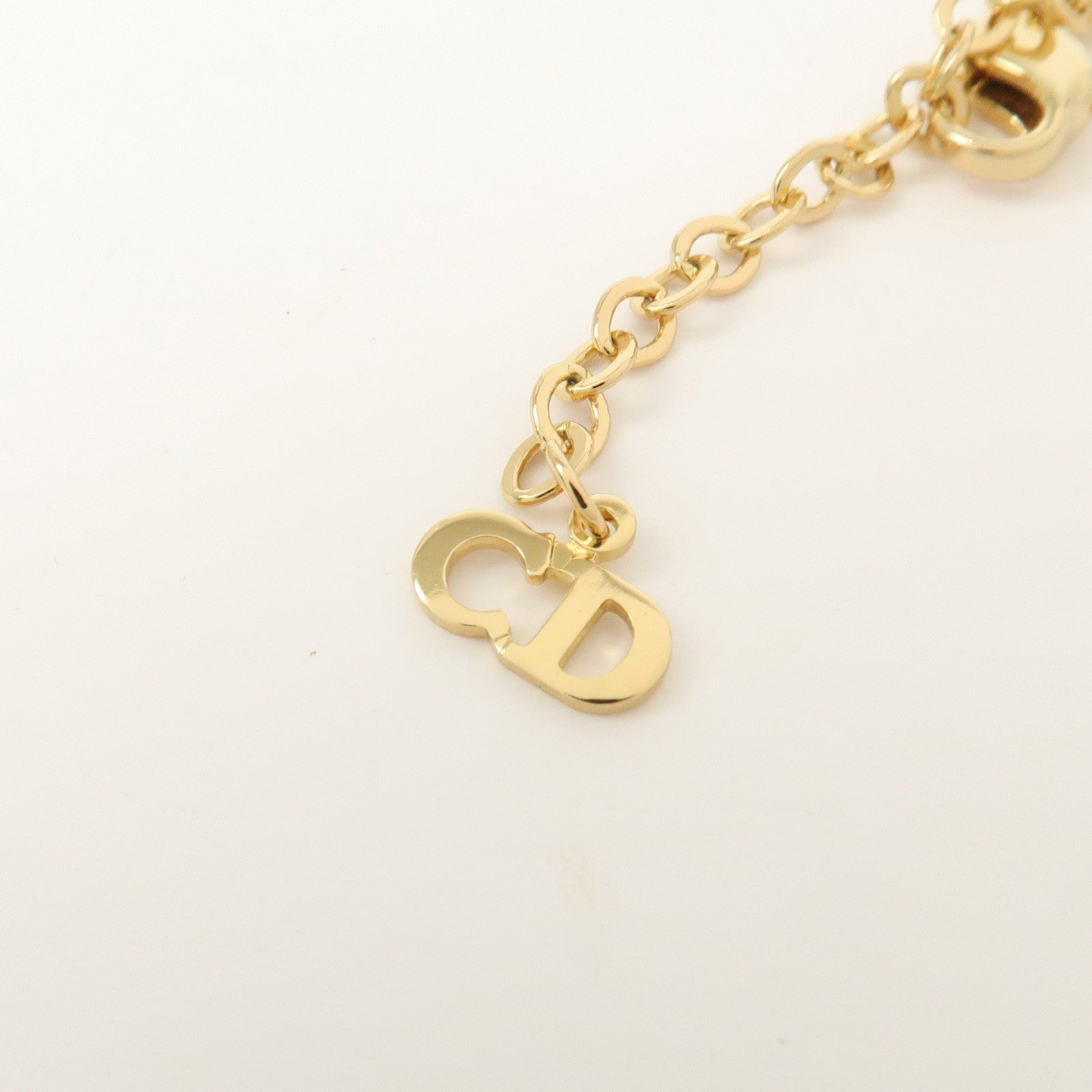 Christian Dior Logo Metal Necklace Choker - Gold, Black