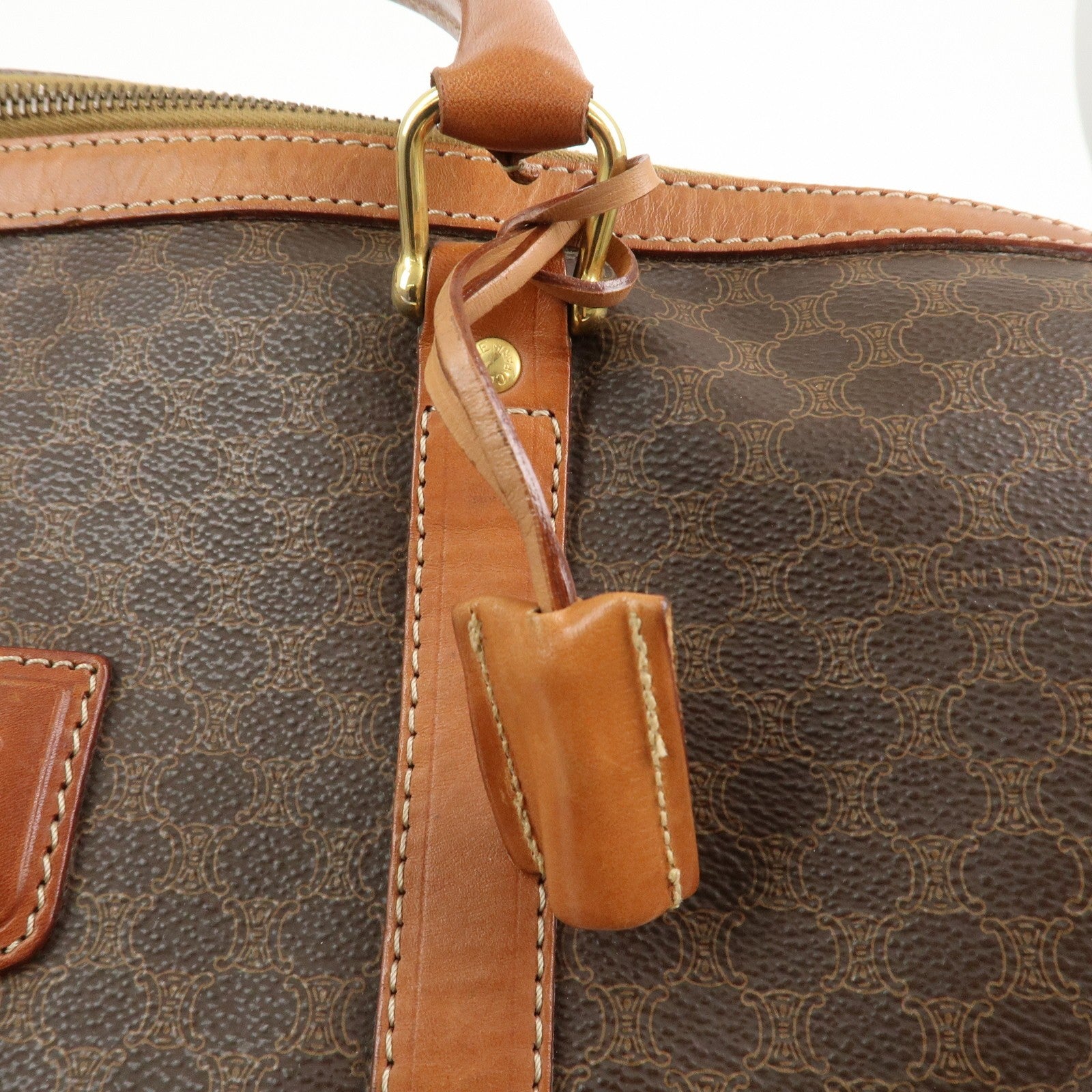 Celine Macadam Boston Bag - Brown, PVC Canvas Leather