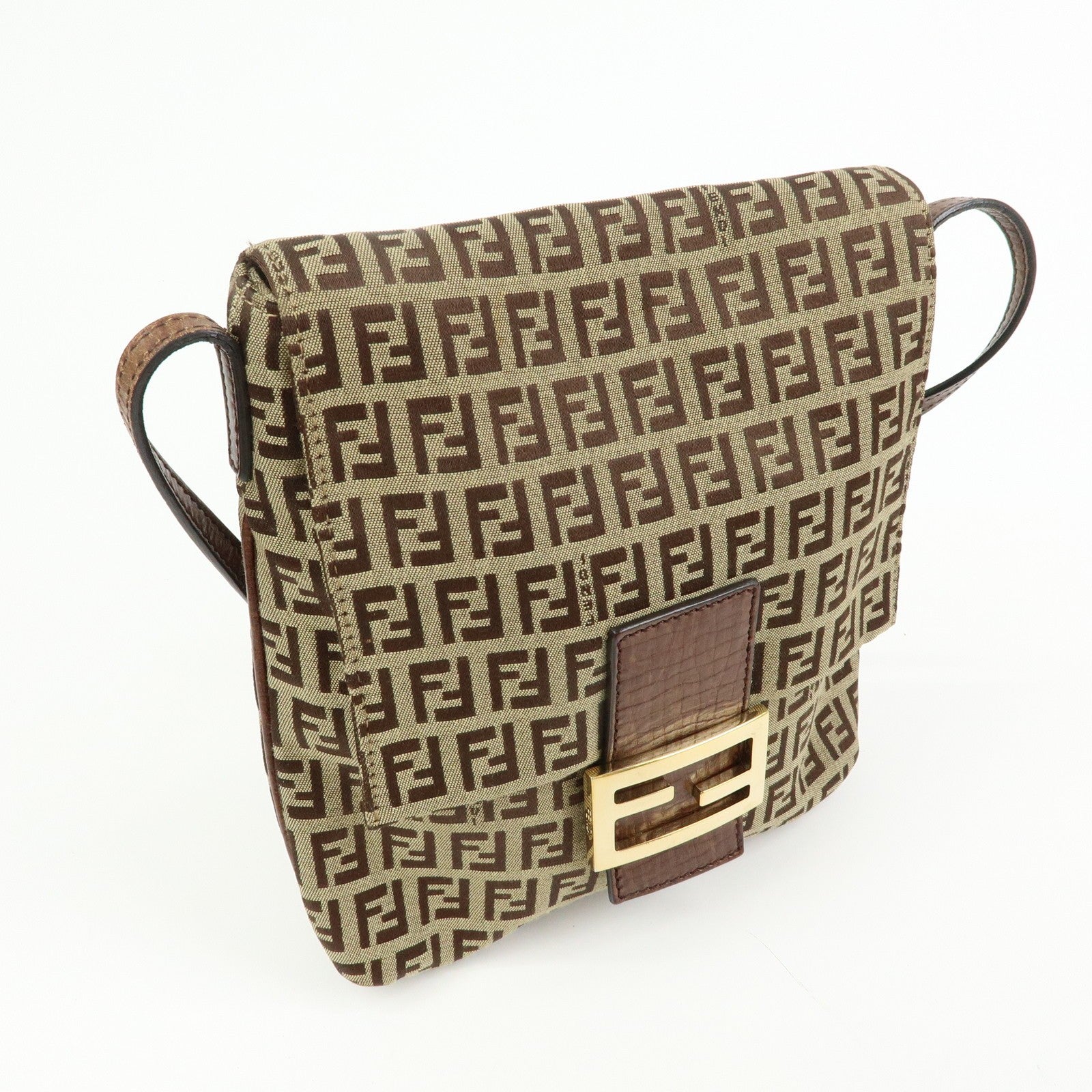 Fendi Shoulder Crossbody Bag - Brown, Canvas Leather