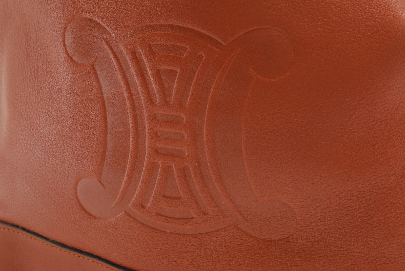 Celine Large Logo Drawstring Shoulder Bucket Bag - Brown, Leather