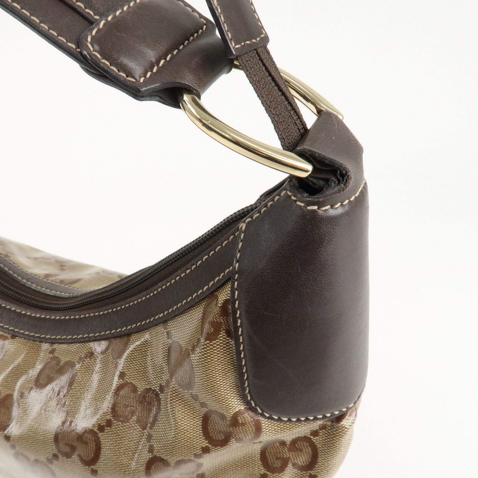Gucci Shoulder Bag - Beige/Brown, GG Crystal Leather