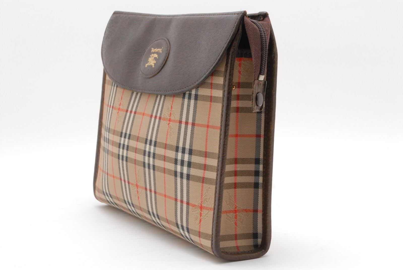 Burberry Nova Check Clutch Bag - Beige, Canvas