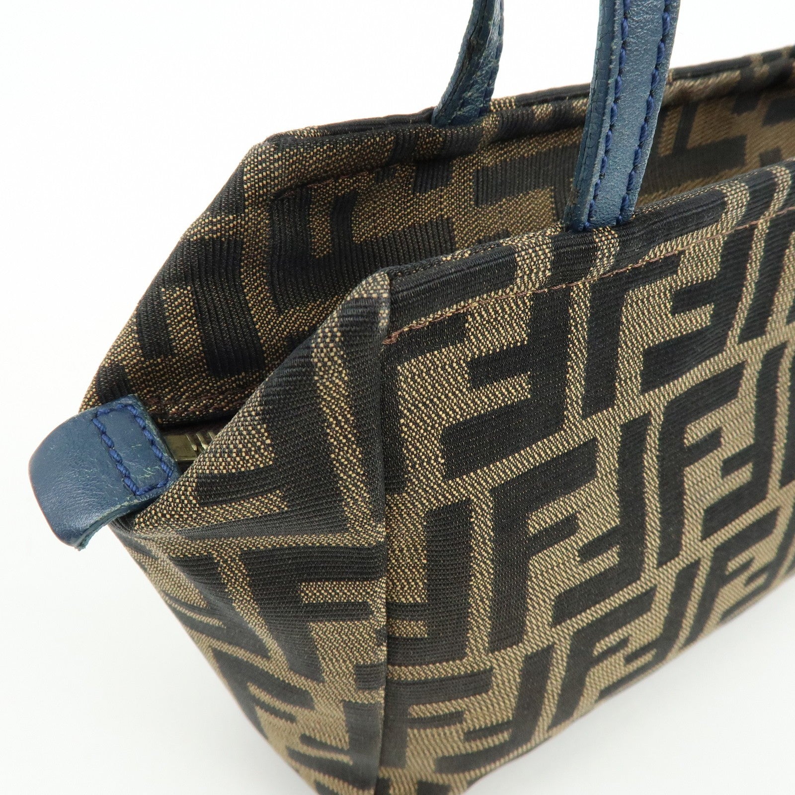 Fendi Hand Bag - Brown, Black, Navy, Canvas, Leather