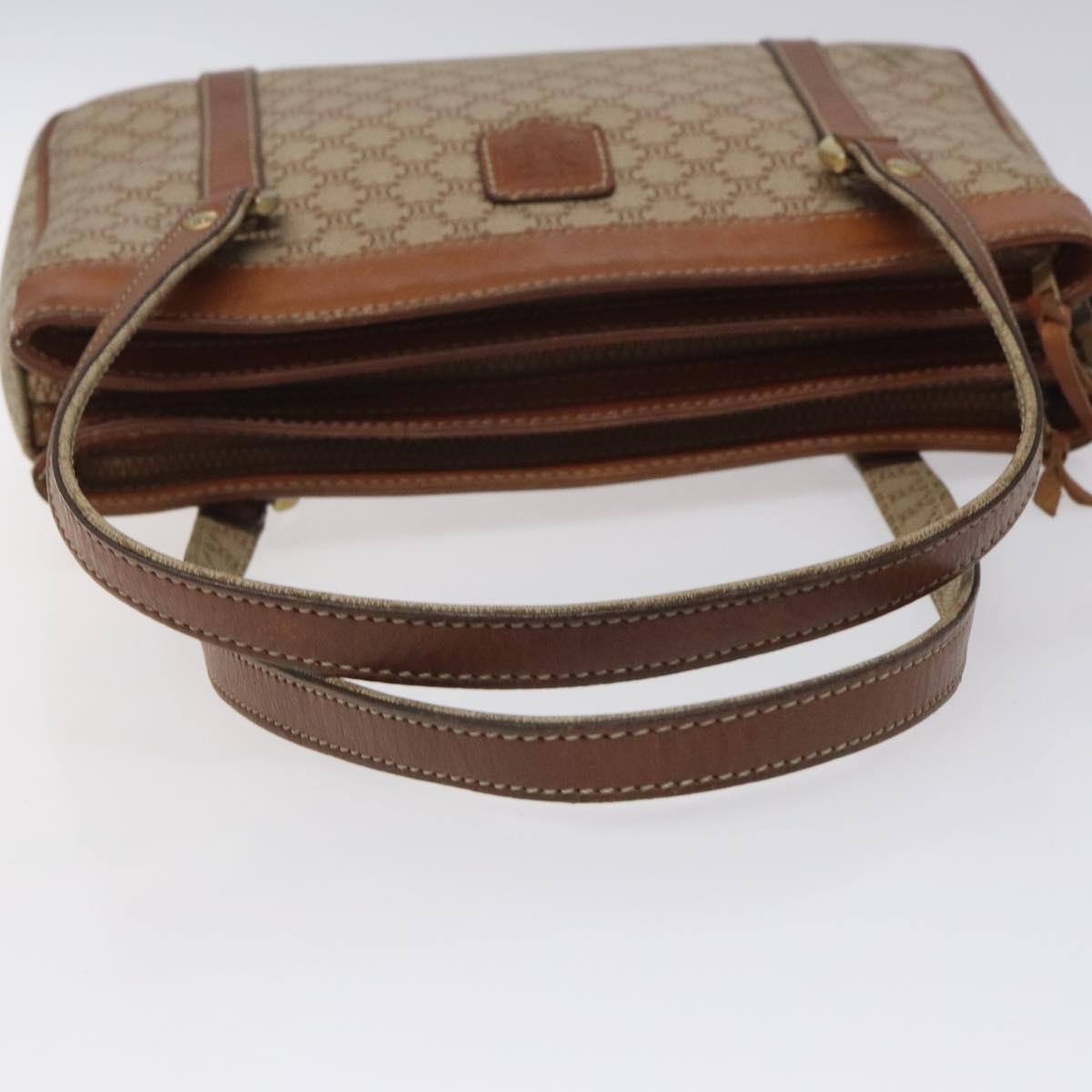 Celine Macadam Hand Bag - Beige/Gold, Canvas