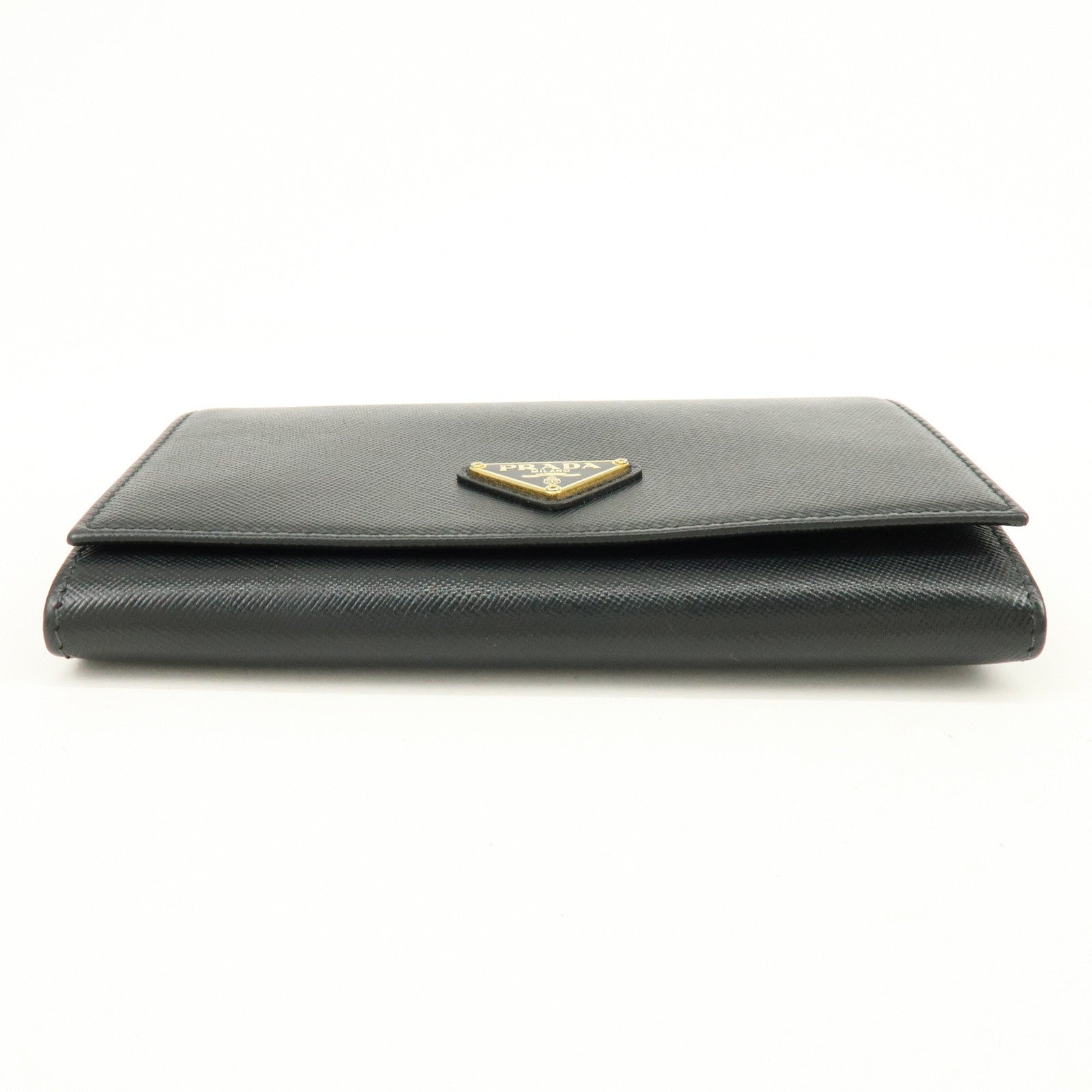 Prada Triangle Logo Wallet - Black, Saffiano Leather