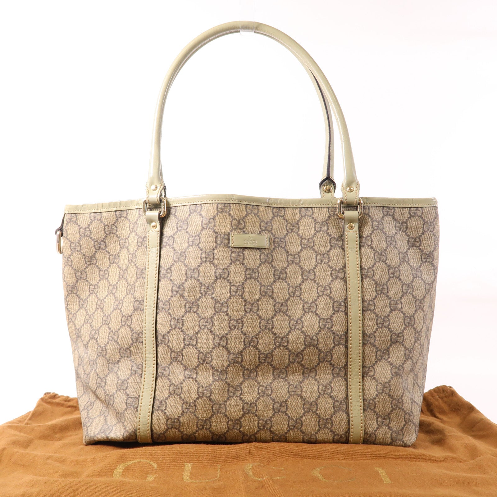 Gucci GG GHW Shoulder Tote Bag - Brown, Coated Canvas