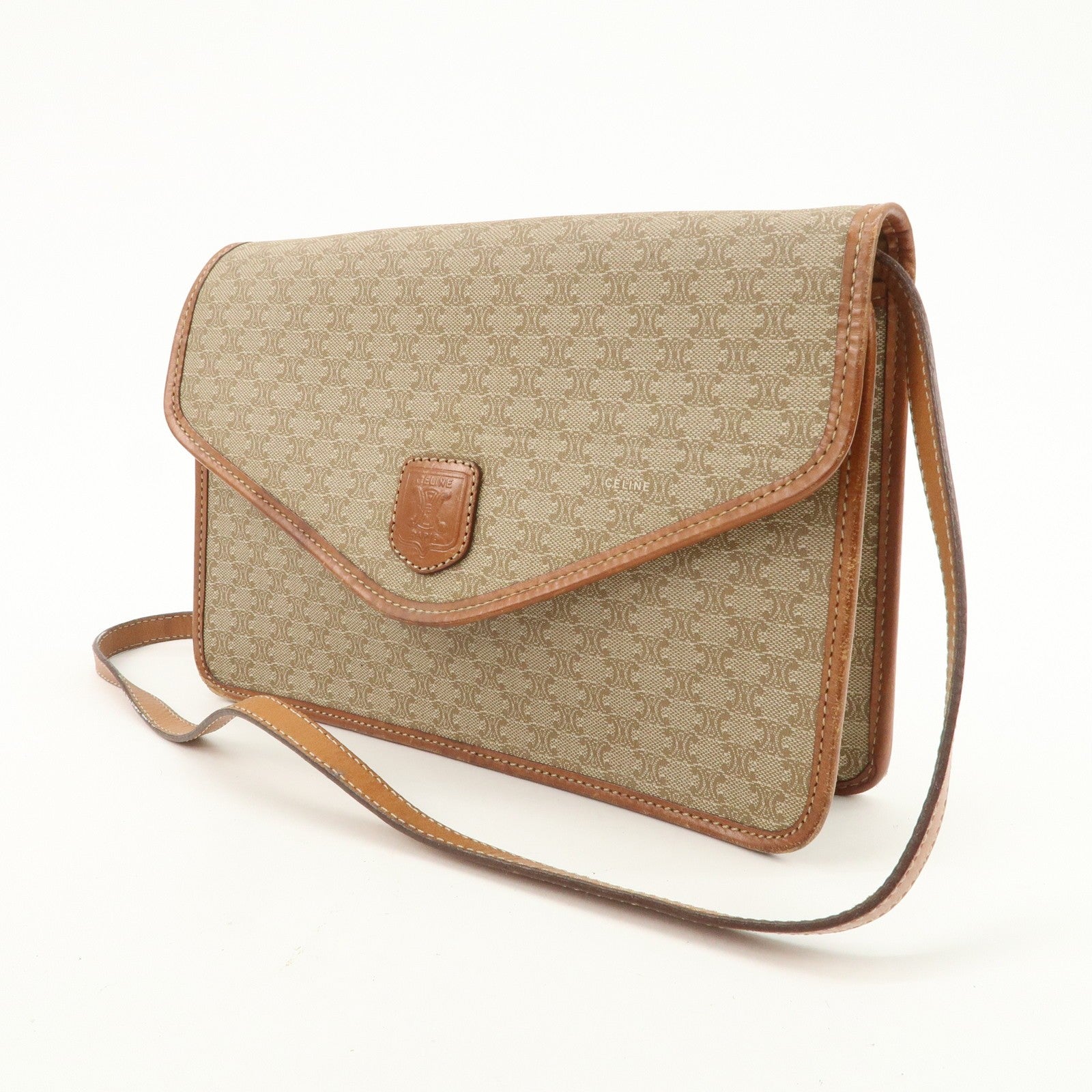Celine C Macadam 2Way Bag - Beige Brown, PVC Leather