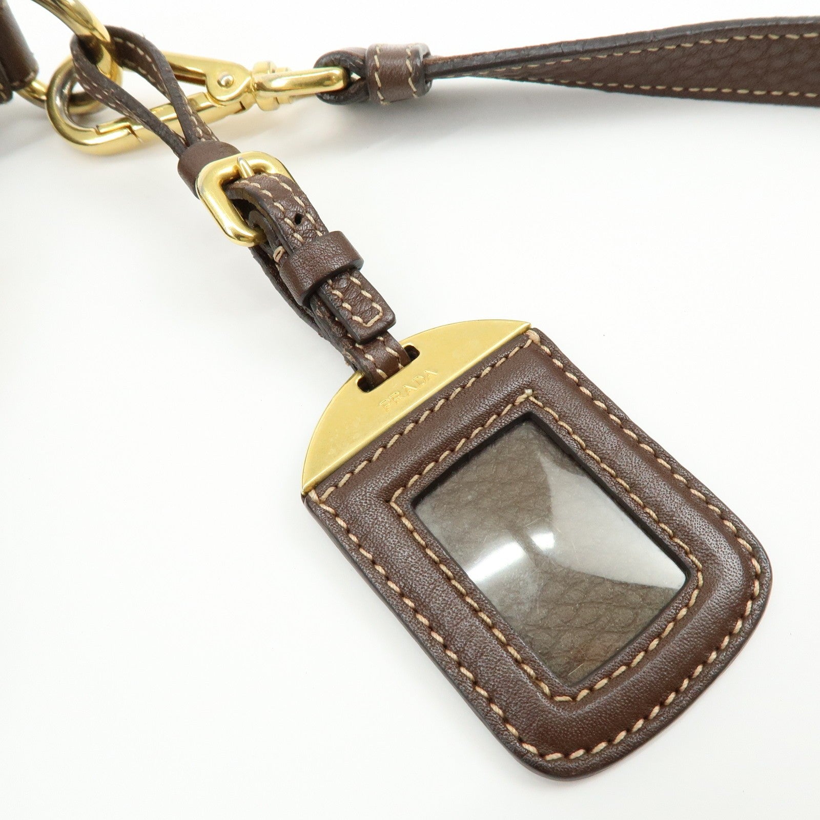 Prada Logo Jacguard Shoulder Bag - Brown, Leather