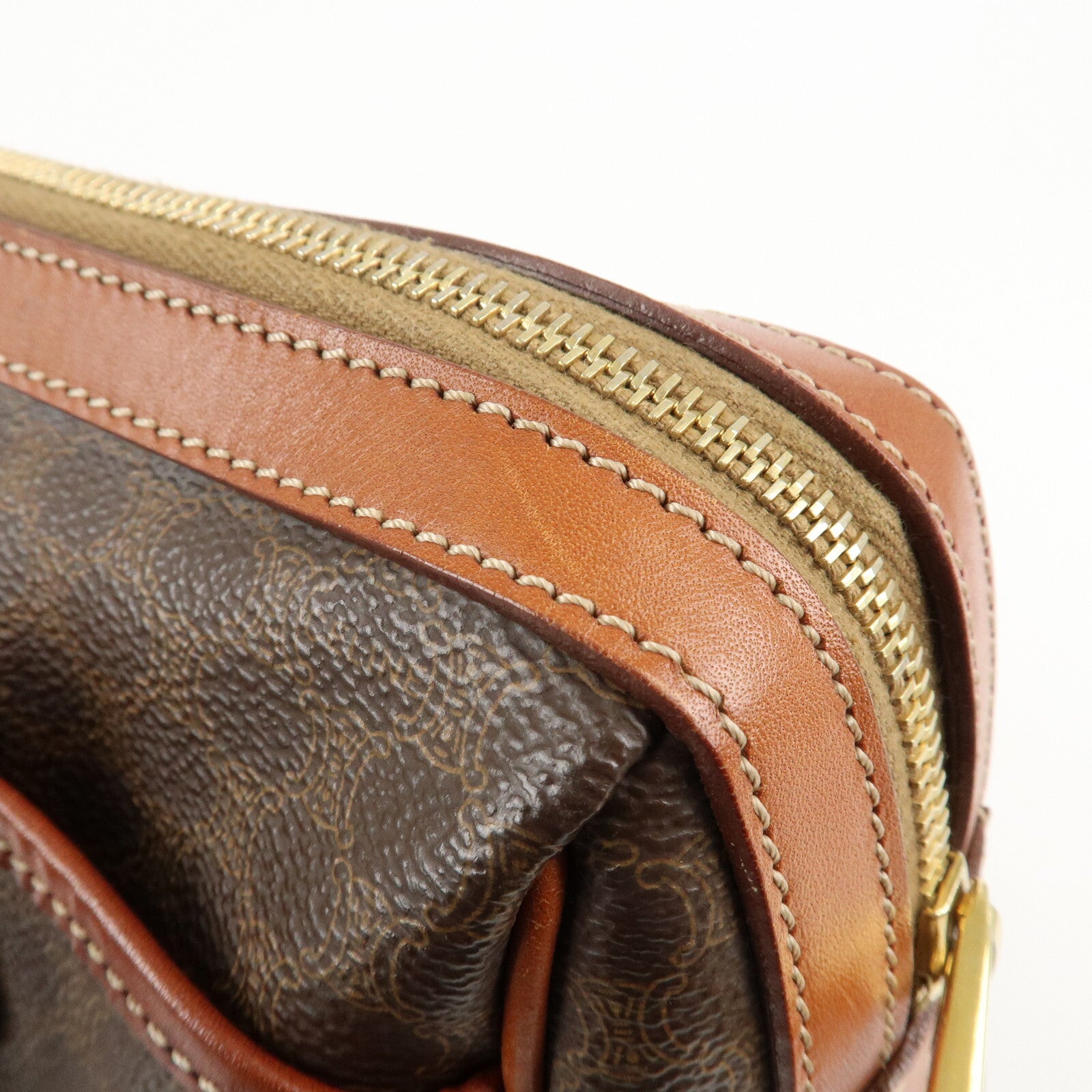 Celine Macadam PVC Leather Boston Bag - Brown, PVC, Leather