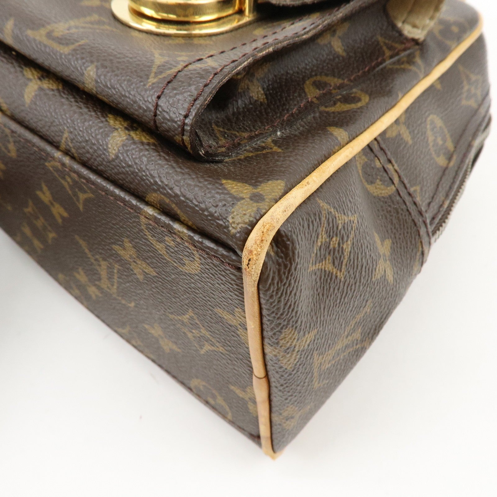 Louis Vuitton Monogram Manhattan PM Hand Bag Brown