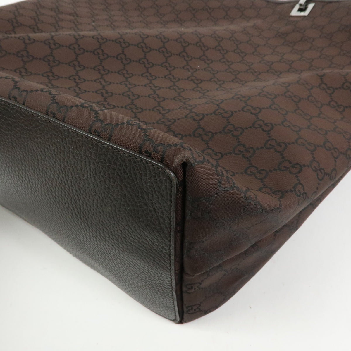 Gucci GG Nylon Leather Tote Bag - Brown, Nylon Leather
