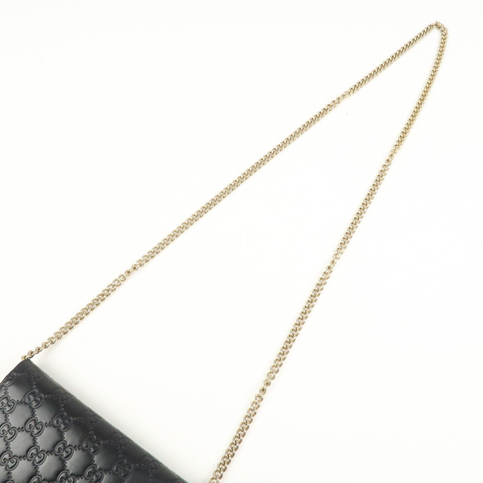 Gucci Interlocking G Guccissima Shoulder Wallet - Black, Leather