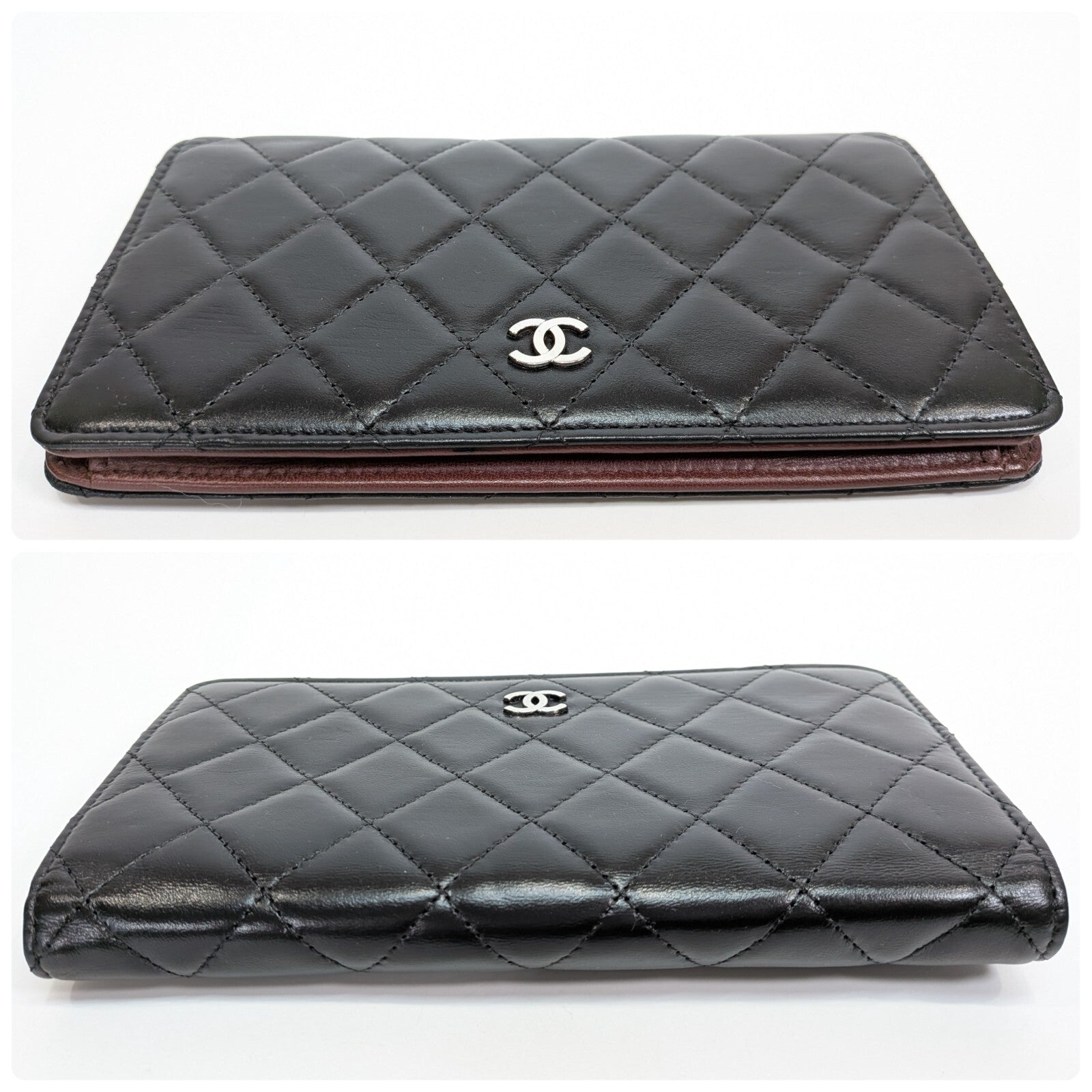 CHANEL Matelasse COCO Mark Long Wallet - Black, Lamb Skin