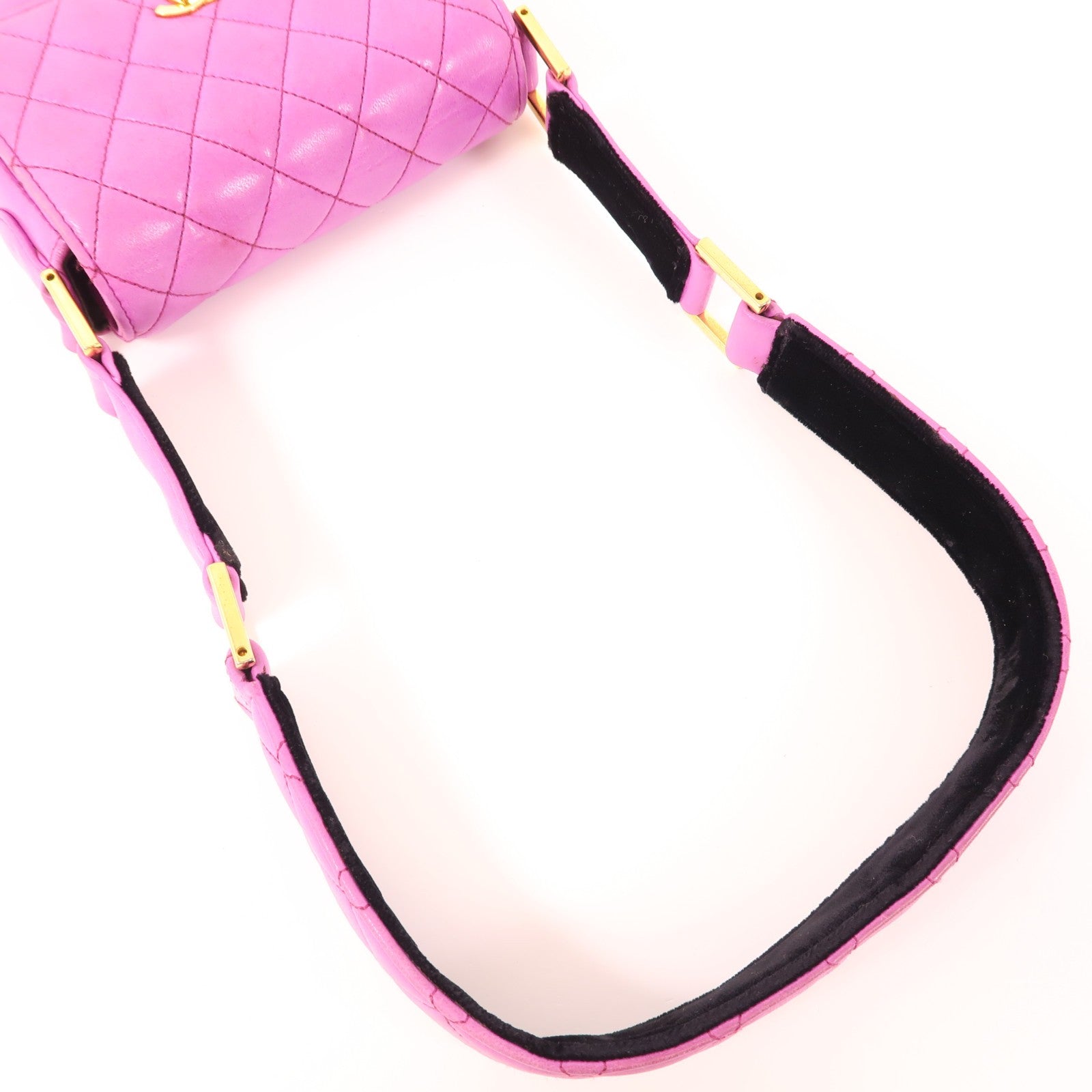 Chanel CC GHW Shoulder Bag - Purple, Calfskin Leather