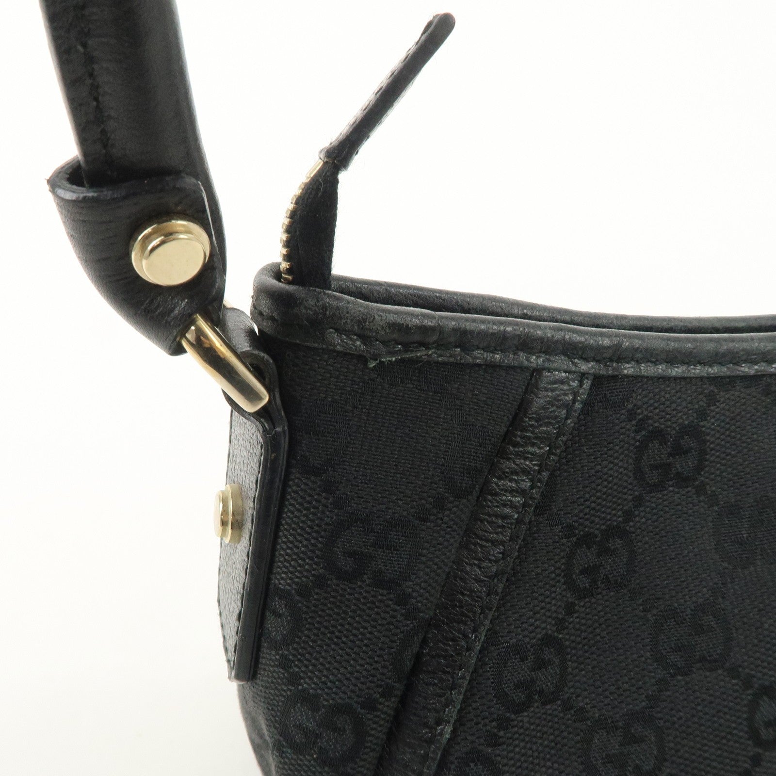 Gucci Abbey GG Canvas Leather One Shoulder Bag - Black, Canvas