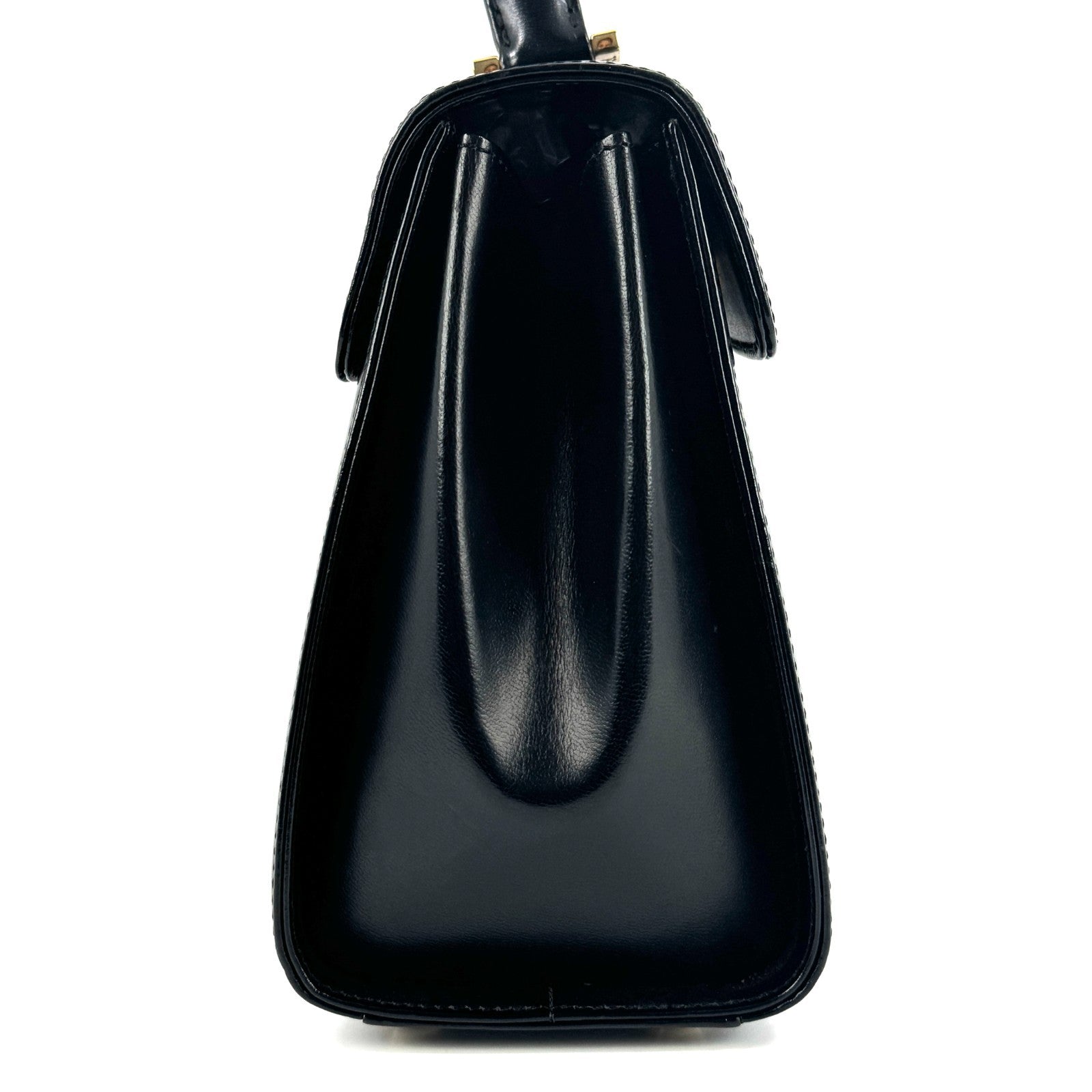 Saint Laurent Yves Leather Tote Hand Bag - Black, Leather