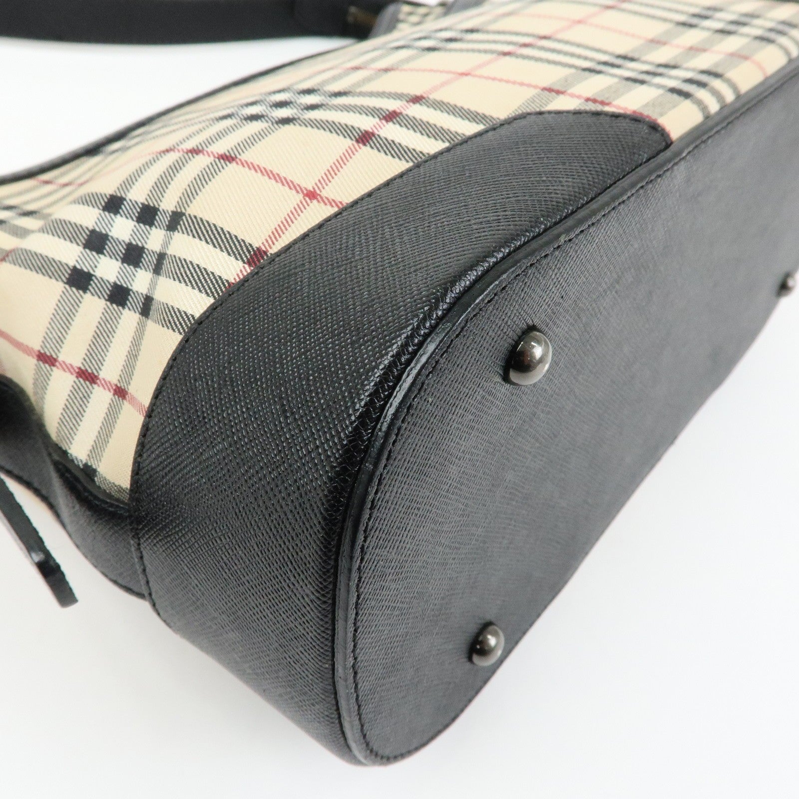 Burberry Nova Plaid Shoulder Bag - Beige, Canvas Leather