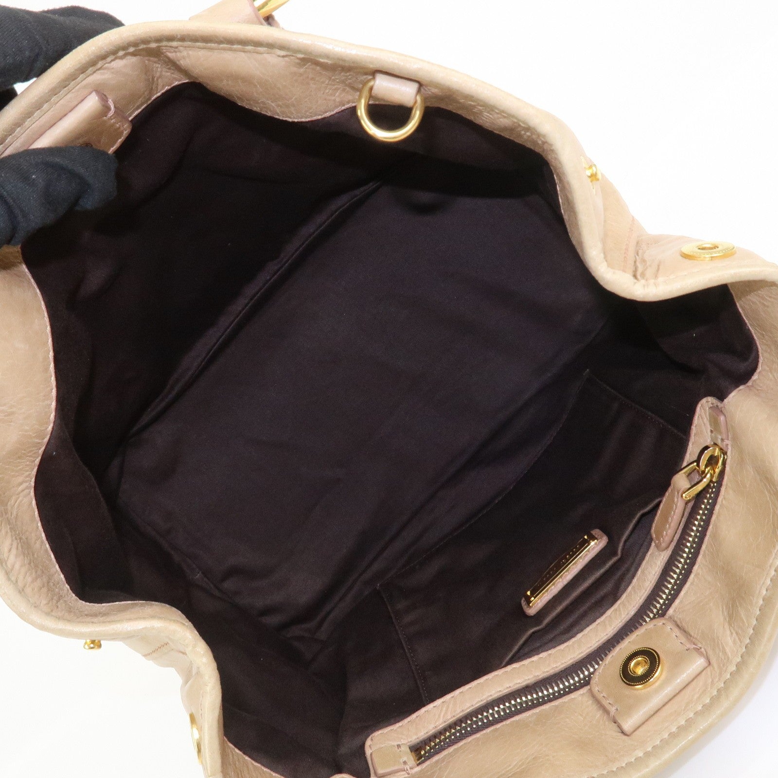 Miu Miu 2Way Hand Bag - Beige, Leather