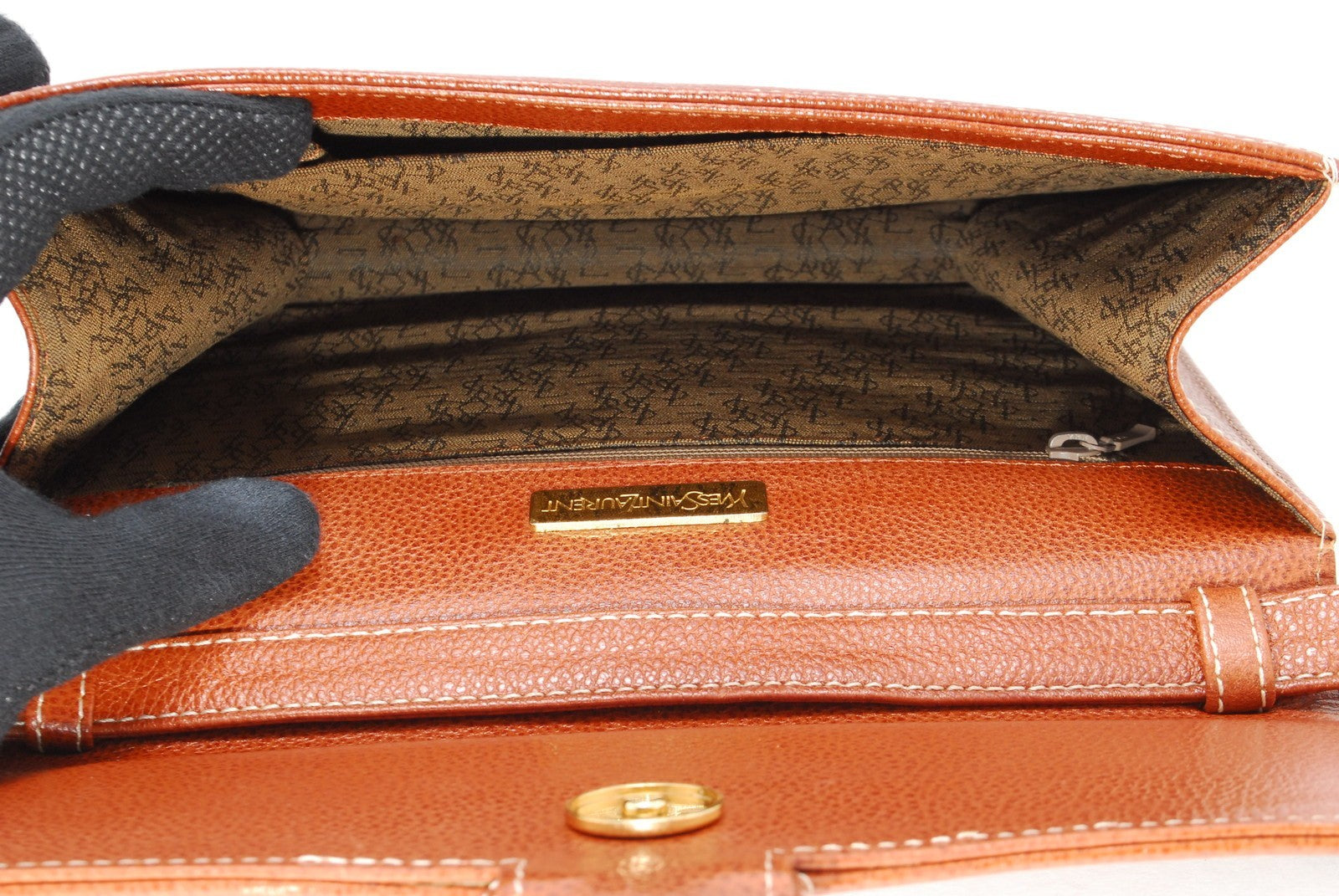 Yves Saint Laurent Shoulder Tote Stitch Bag - Brown, Leather
