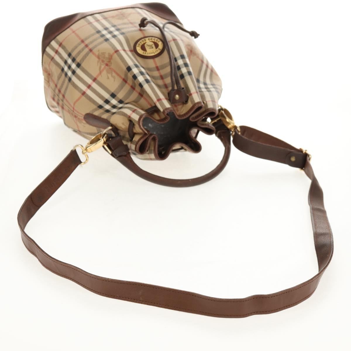 Burberrys Nova Check Hand Bag - Beige/Gold, PVC Leather