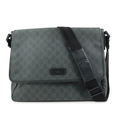 GUCCI GG Supreme Leather Shoulder Bag Crossbody Bag Black