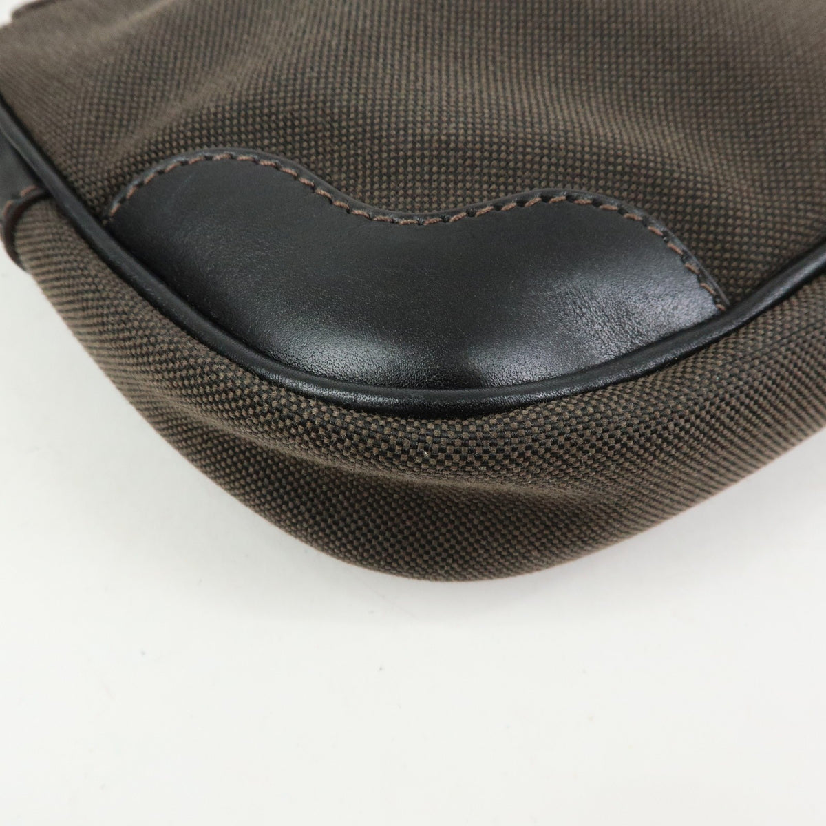 Prada Logo Jacquard Shoulder Bag - Dark Brown, Leather