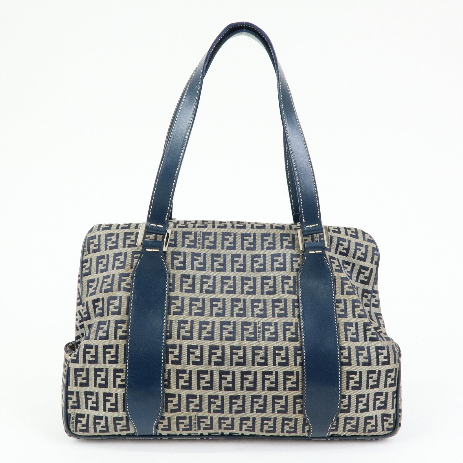 Fendi Zucchino Tote Bag - Navy, Canvas and Leather