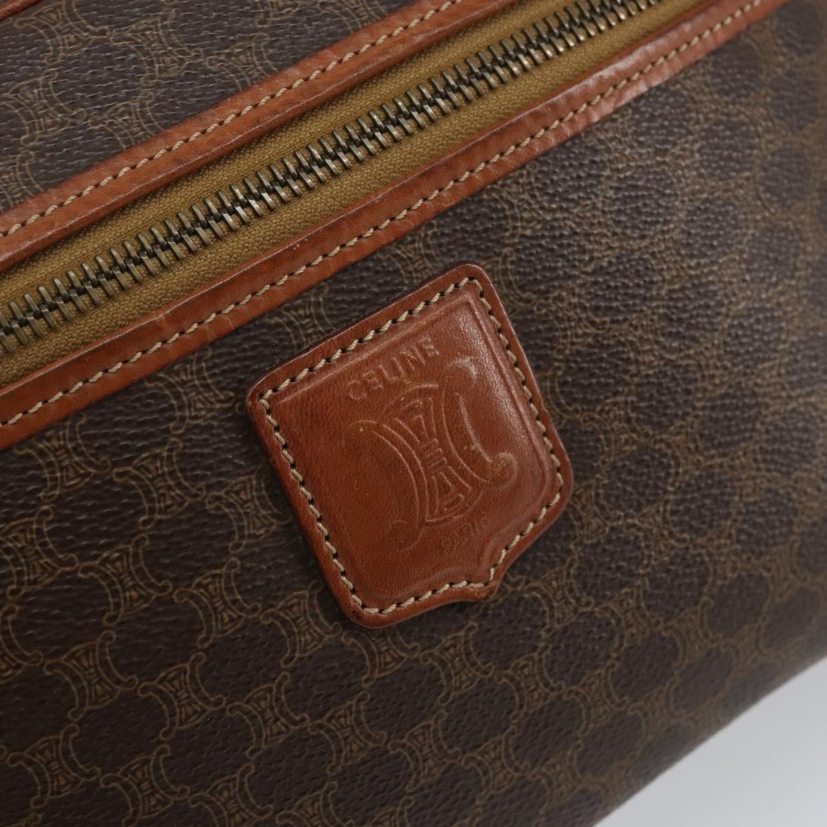 Celine Macadam Shoulder Bag - Brown/Gold, PVC Leather