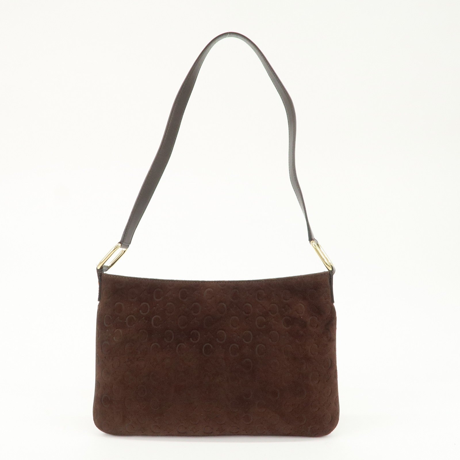 Celine C Macadam Shoulder Bag - Brown, Suede Leather
