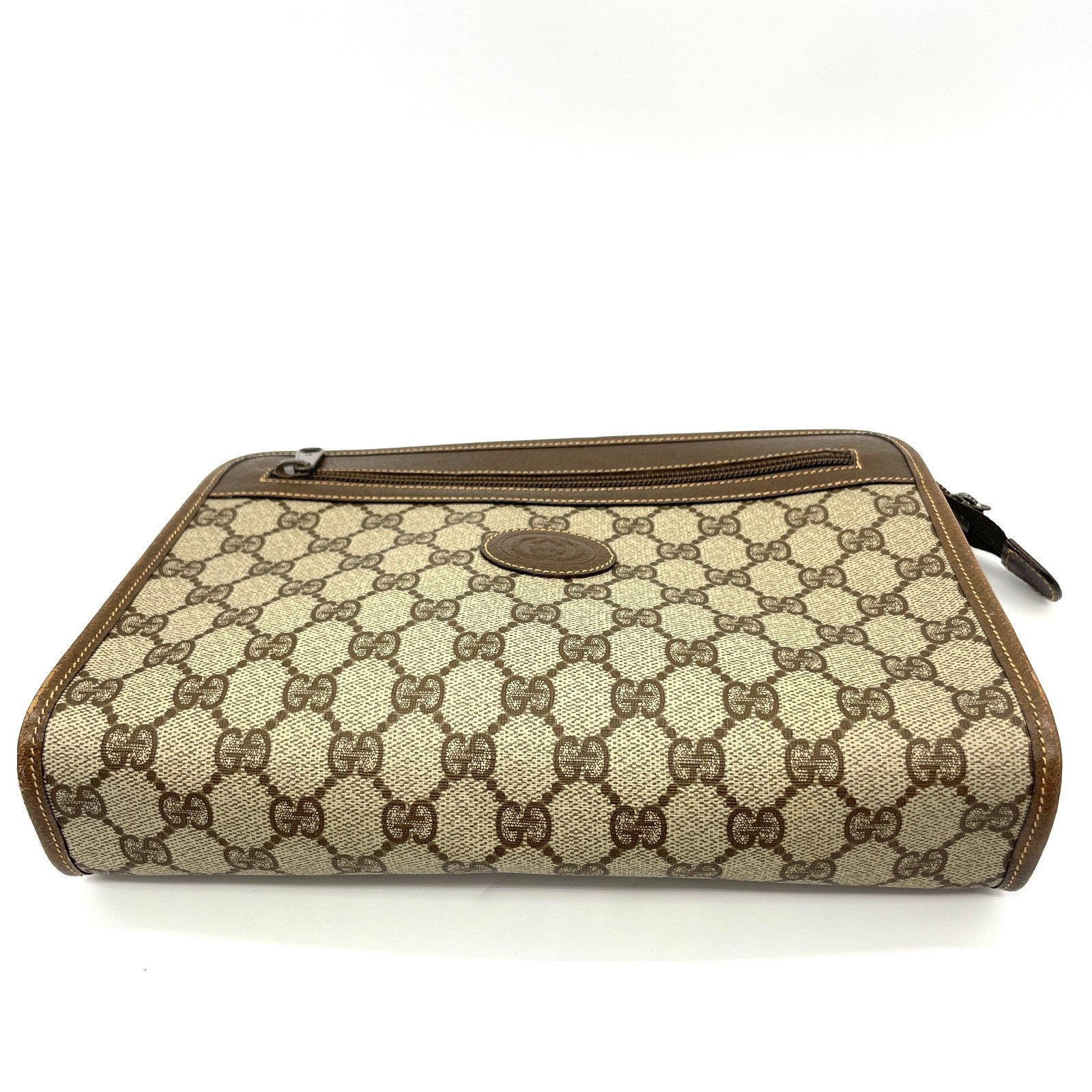 Gucci GG Clutch Bag - Brown, PVC Leather