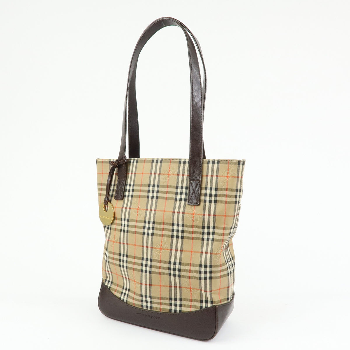 Burberry Nova Plaid Tote Bag - Beige, Canvas and Leather