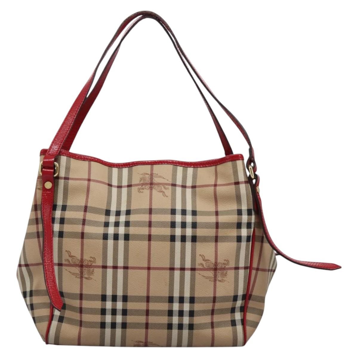 Burberry Nova Check Shoulder Bag - Beige, PVC Leather