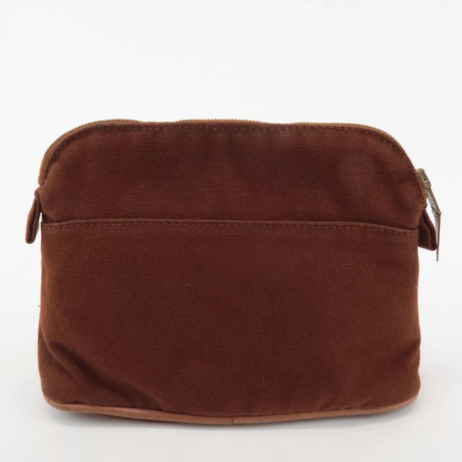 HERMES Pouch - Brown, Canvas, Leather