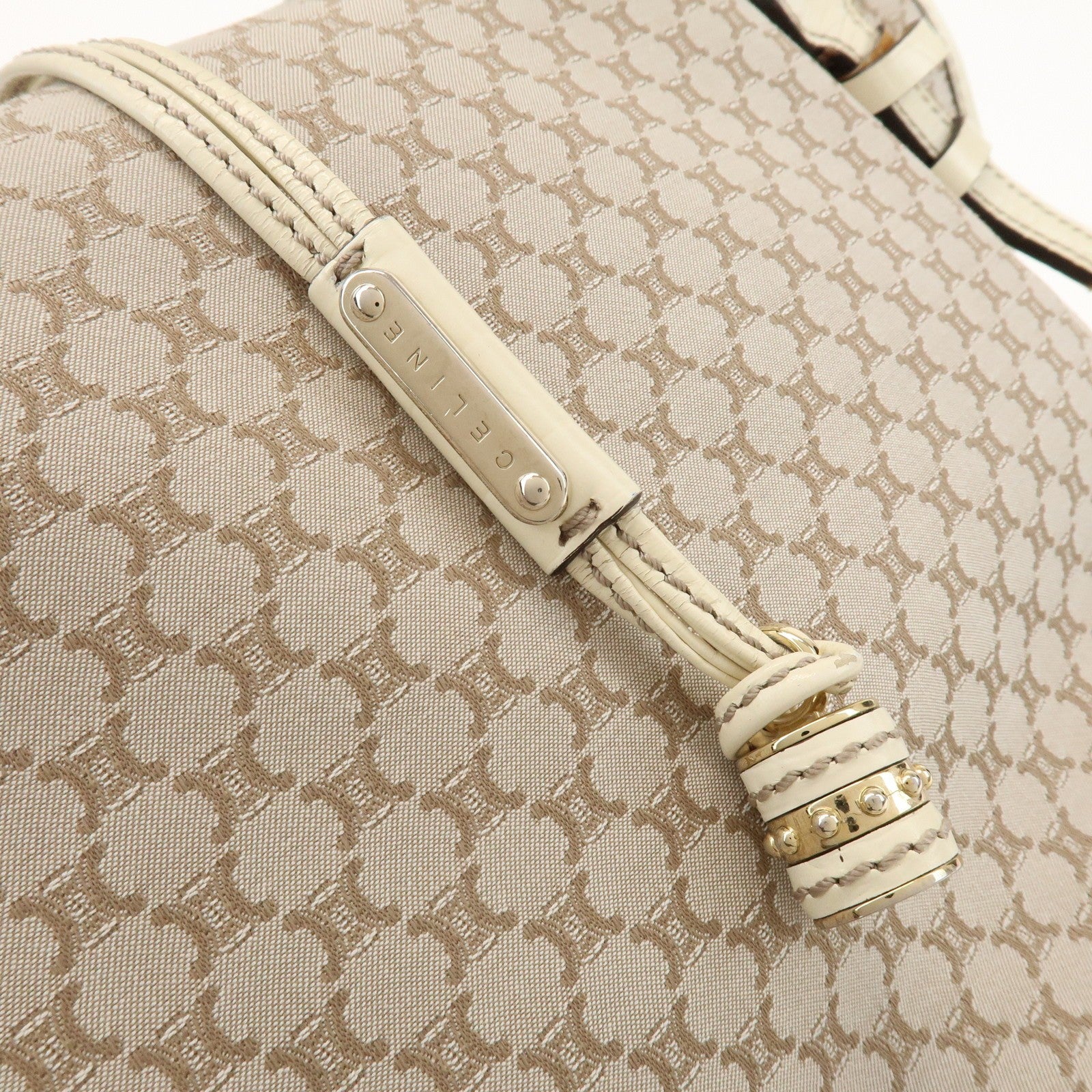 Celine Macadam Shoulder Bag - Beige Ivory, Canvas Leather