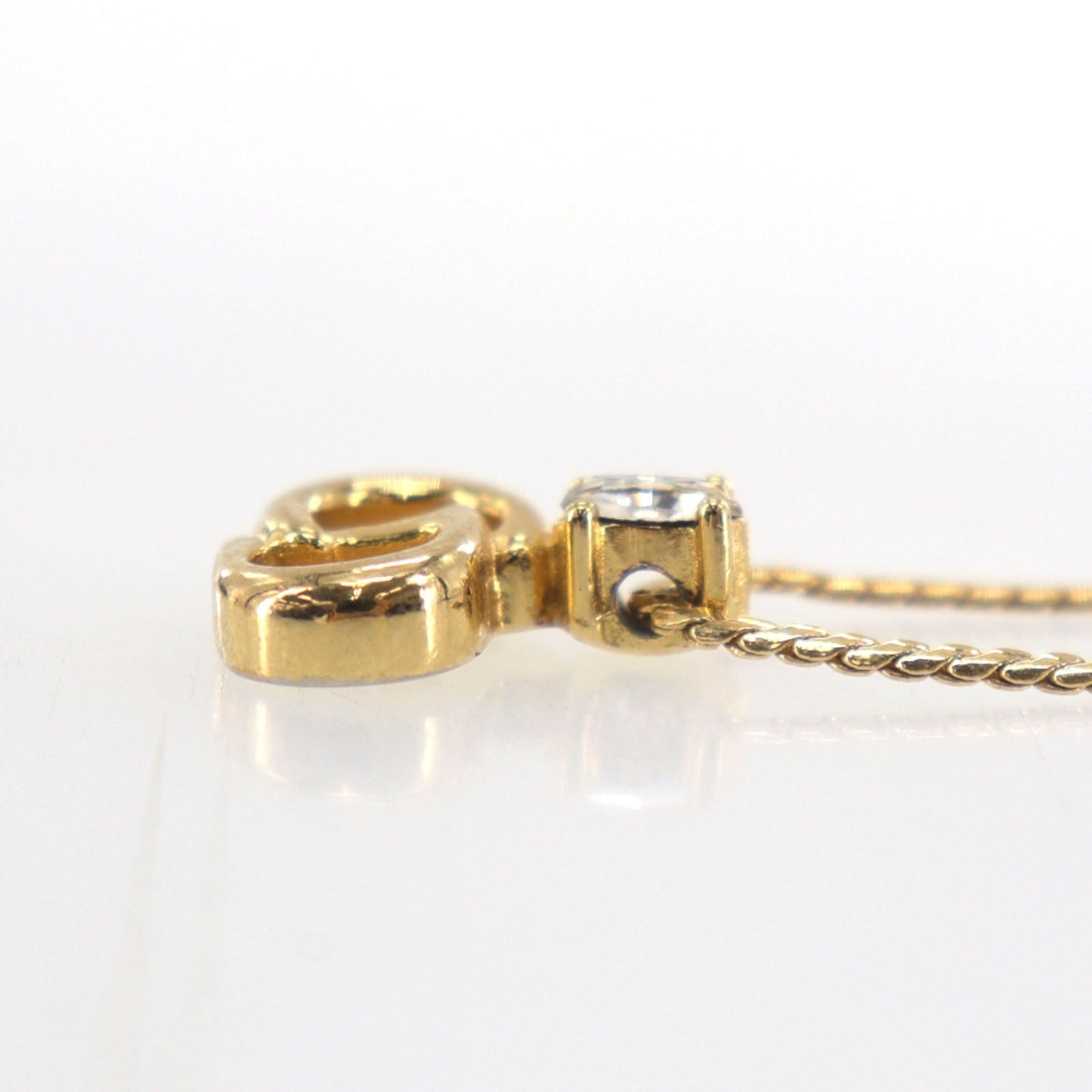 Christian Dior CD Logo Necklace - Gold, Gold Plated